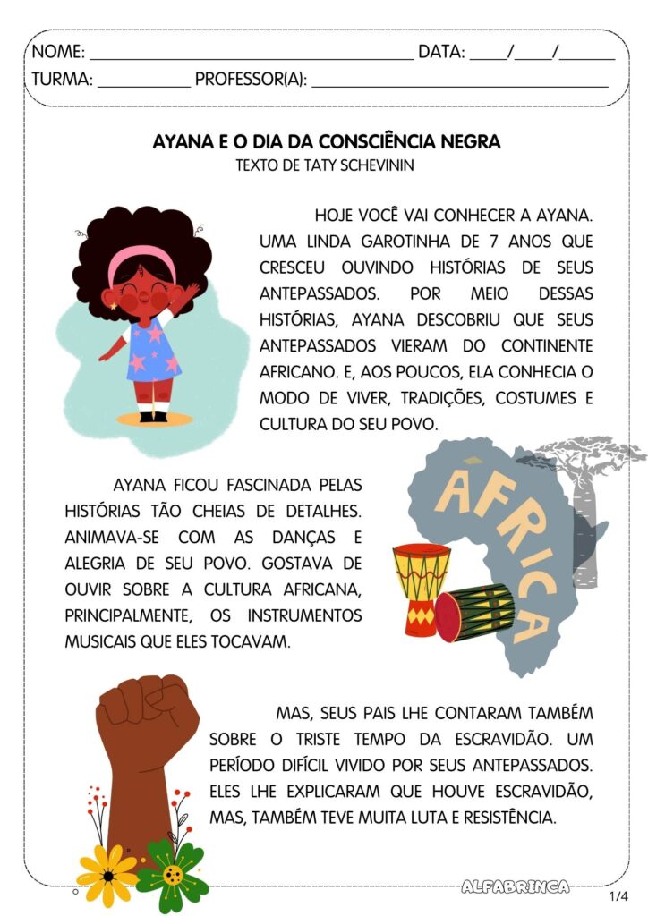 Atividades Dia da Consciência Negra - Alfabrinca