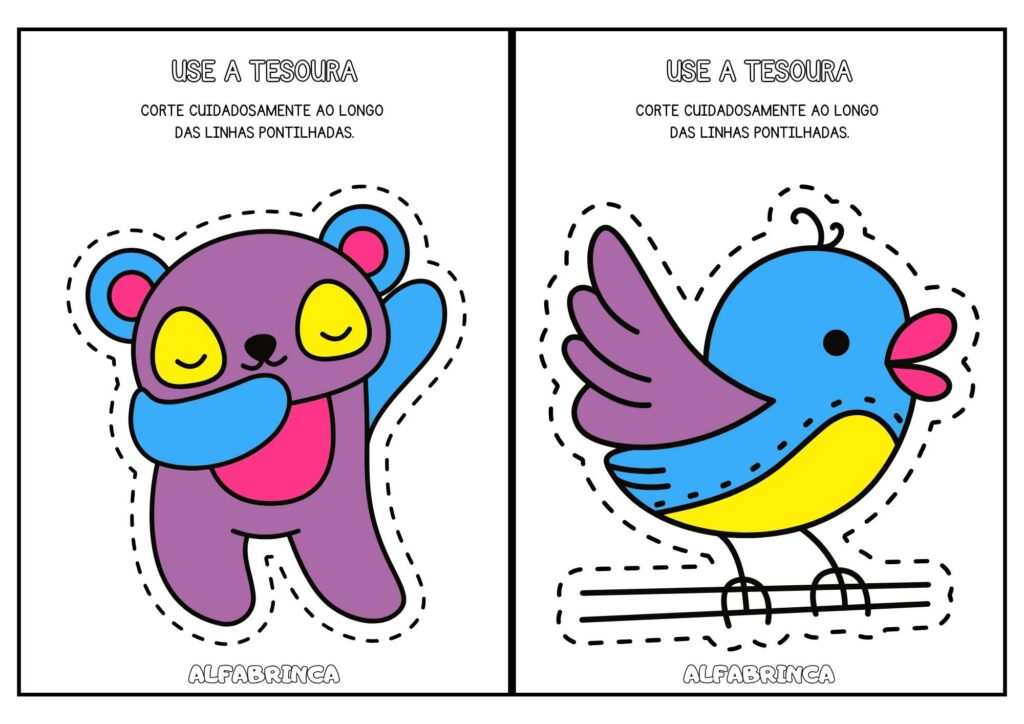 Usar a tesoura - Atividades de Arte - Alfabrinca