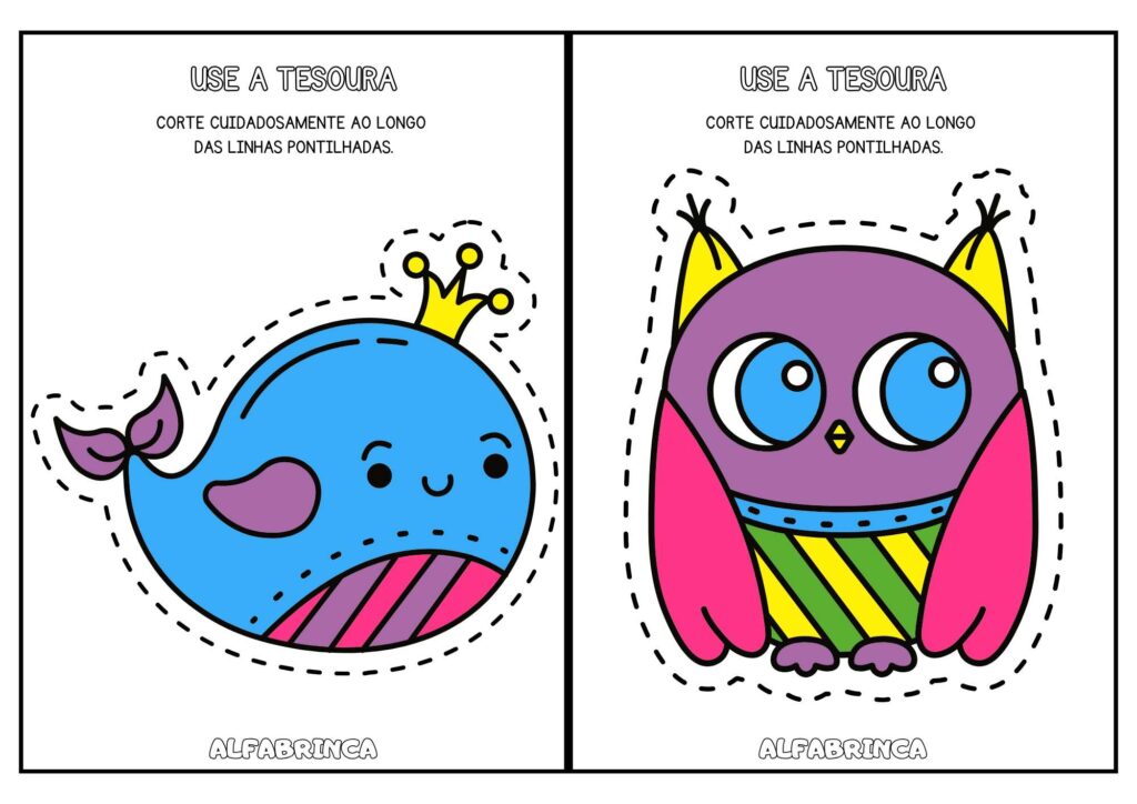 Usar a tesoura - Atividades de Arte - Alfabrinca