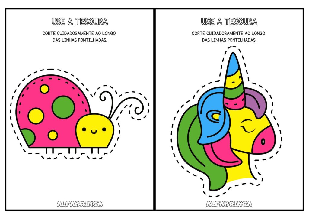 Usar a tesoura - Atividades de Arte - Alfabrinca