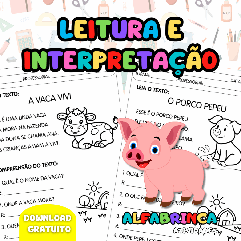 Leitura e interpretação - Animais da Fazenda