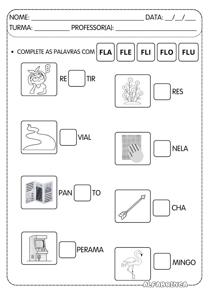 Atividades com FL – FLA, FLE, FLI, FLO e FLU