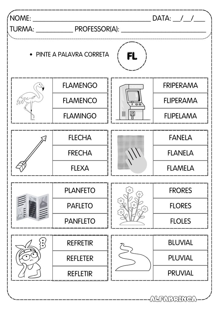 Atividades com FL – FLA, FLE, FLI, FLO e FLU