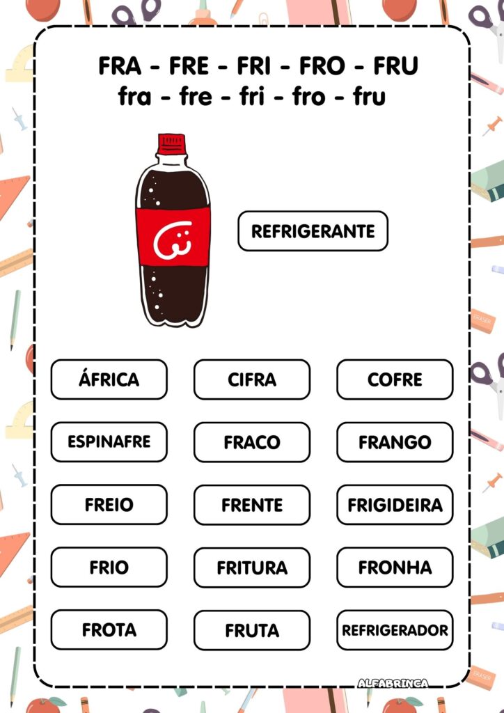 Atividades com Sílabas Complexas FR