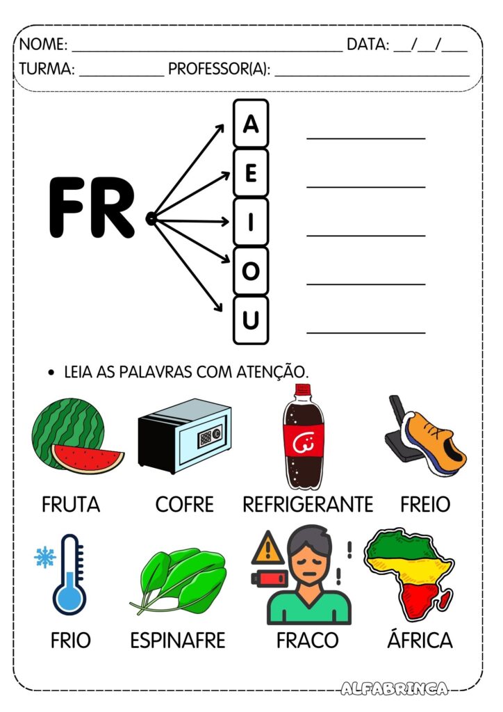 Atividades com Sílabas Complexas FR