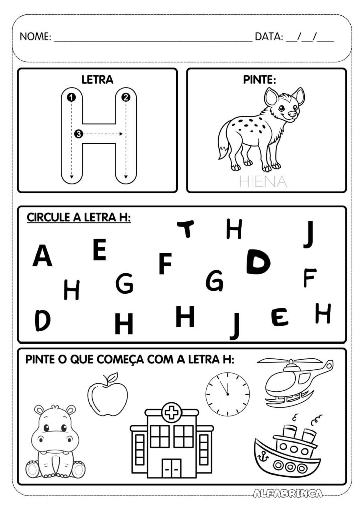 Atividades com letras do alfabeto para imprimir - Educacao infantil - Alfabetizacao