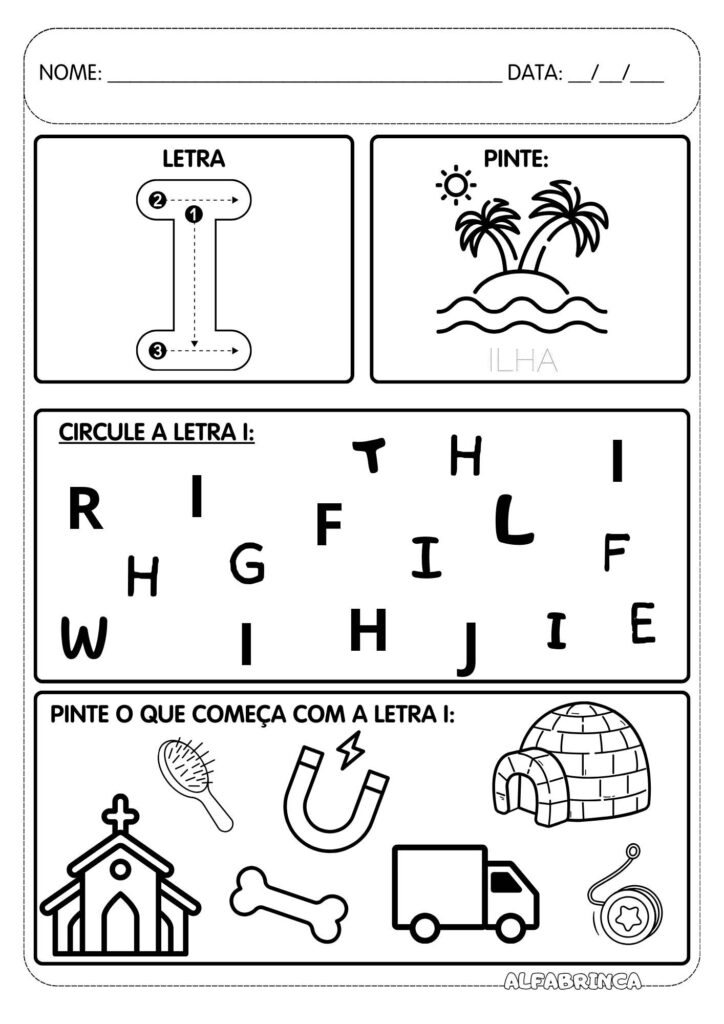Atividades com letras do alfabeto para imprimir - Educacao infantil - Alfabetizacao