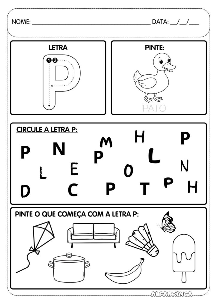 Atividades com letras do alfabeto para imprimir - Educacao infantil - Alfabetizacao