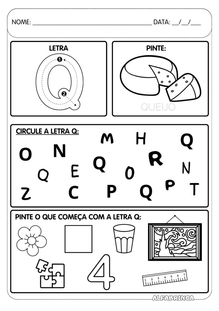 Atividades com letras do alfabeto para imprimir - Educacao infantil - Alfabetizacao