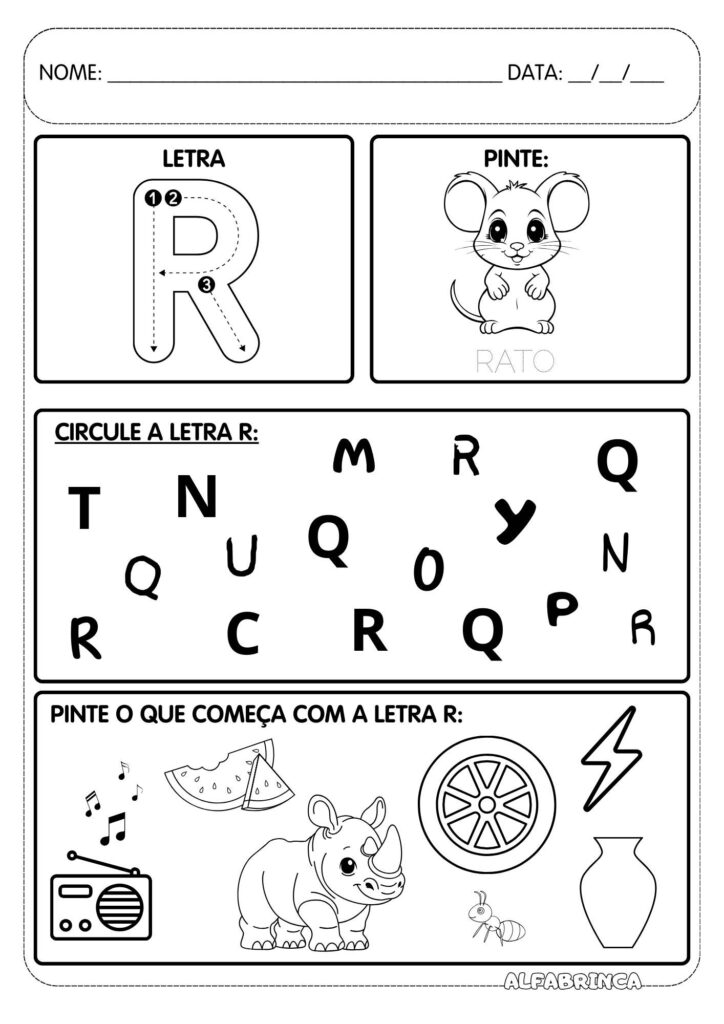 Atividades com letras do alfabeto para imprimir - Educacao infantil - Alfabetizacao