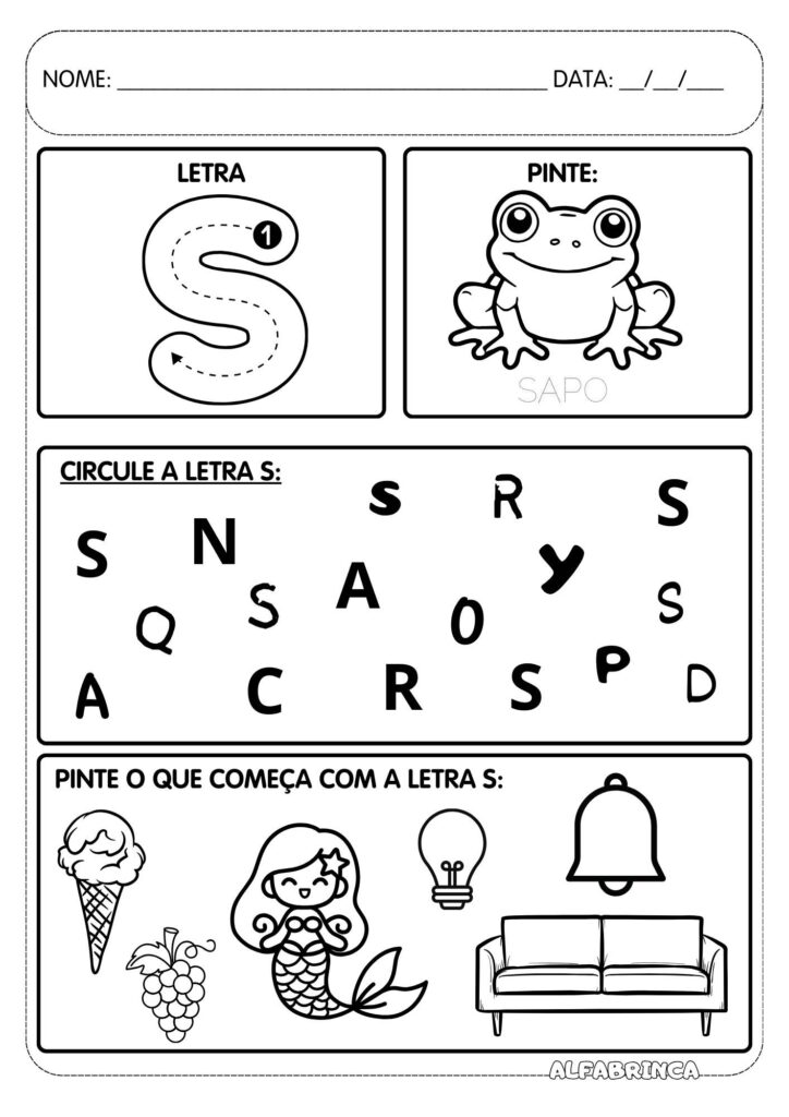 Atividades com letras do alfabeto para imprimir - Educacao infantil - Alfabetizacao