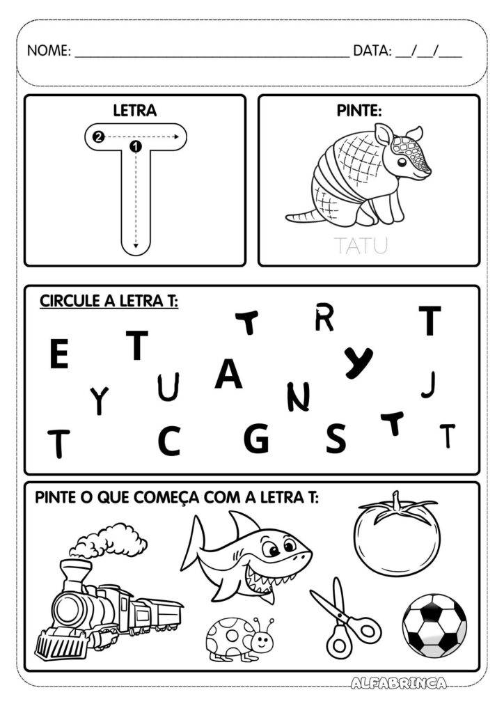 Atividades com letras do alfabeto para imprimir - Educacao infantil - Alfabetizacao
