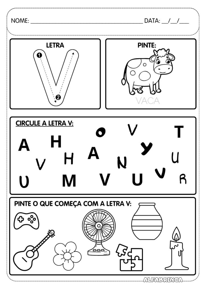 Atividades com letras do alfabeto para imprimir - Educacao infantil - Alfabetizacao