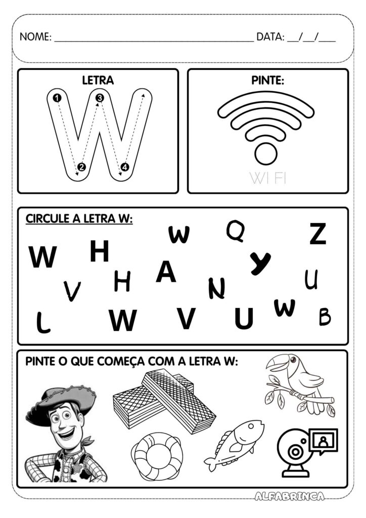 Atividades com letras do alfabeto para imprimir - Educacao infantil - Alfabetizacao