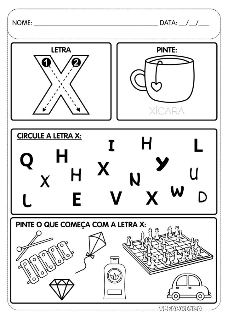 Atividades com letras do alfabeto para imprimir - Educacao infantil - Alfabetizacao