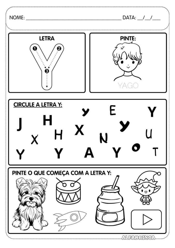 Atividades com letras do alfabeto para imprimir - Educacao infantil - Alfabetizacao