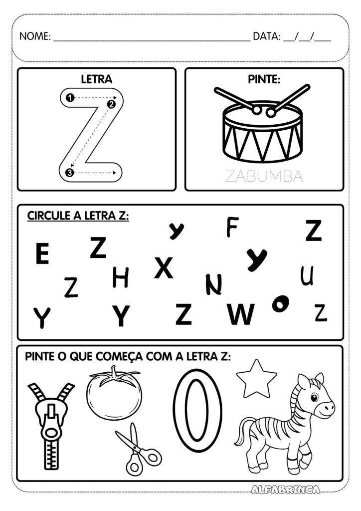Atividades com letras do alfabeto para imprimir - Educacao infantil - Alfabetizacao