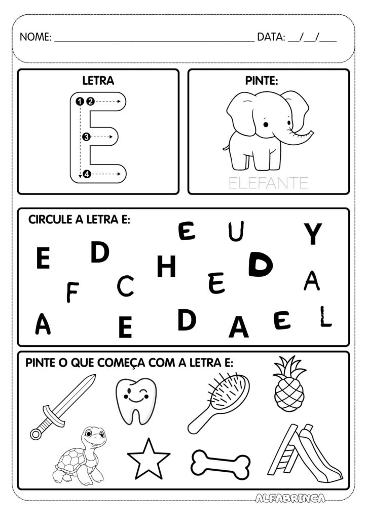 Atividades com letras do alfabeto para imprimir - Educacao infantil - Alfabetizacao
