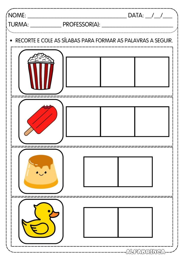 Atividades Pa Pe Pi Po Pu para imprimir - Família silábica da letra P