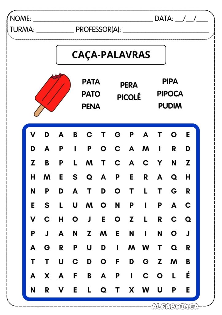 Atividades Pa Pe Pi Po Pu para imprimir - Família silábica da letra P