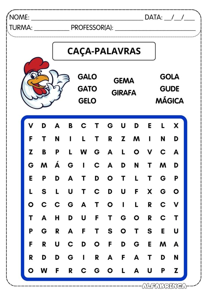 Atividades para trabalhar sílabas ga ge gi go gu prontas para imprimir