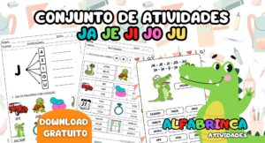 JA JE JI JO JU - Atividades para imprimir - Alfabrinca