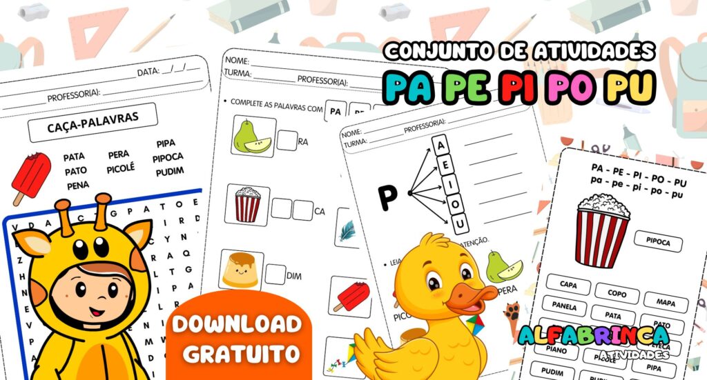 Pa pe pi po pu - Atividades para imprimir