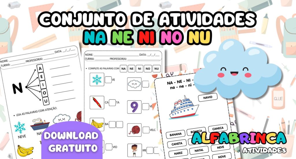 Atividades Na Ne Ni No Nu - Família silábica letra N para imprimir