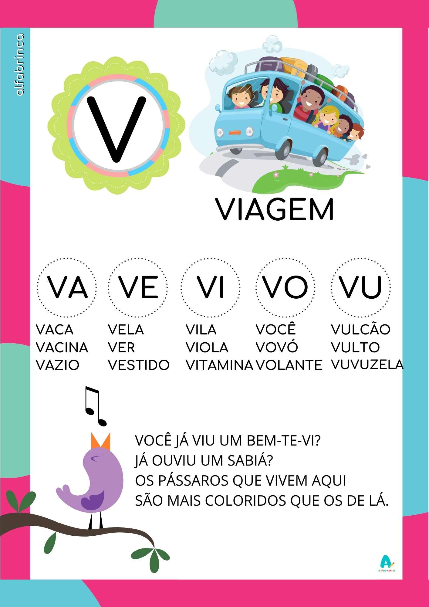 Fichas de Leitura com Letras do Alfabeto para Imprimir – Palavras ...