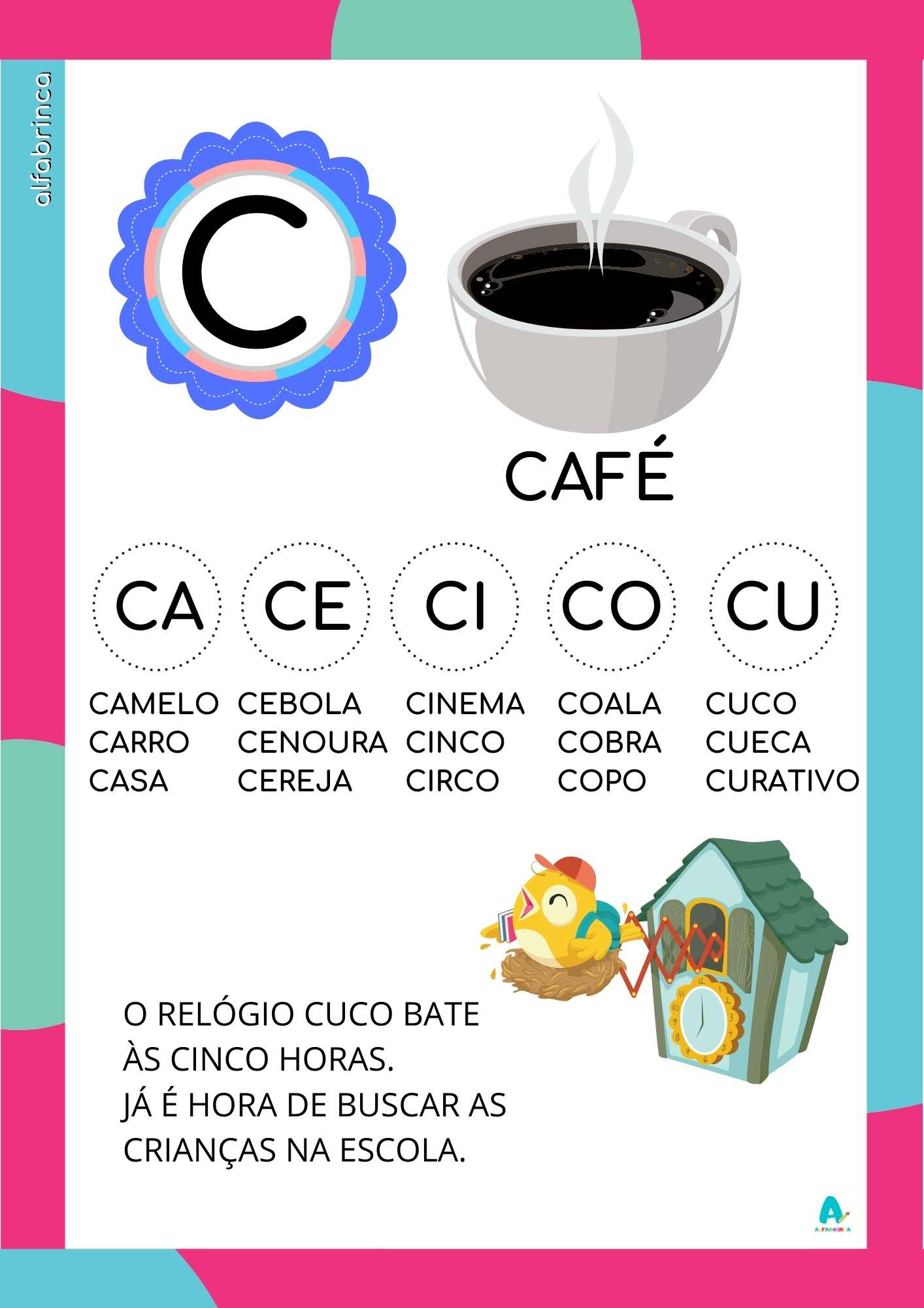 Fichas de Leitura com Letras do Alfabeto para Imprimir – Palavras ...