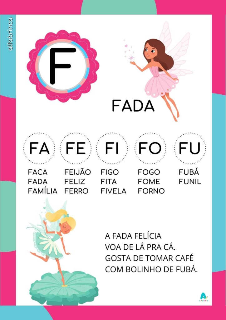 Fichas de leitura para imprimir com letras do alfabeto, palavras, imagens e rimas infantis. Alfabetização divertida e lúdica para crianças!