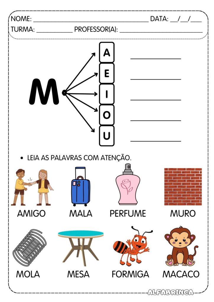 Atividades Ma Me Mi Mo Mu para imprimir