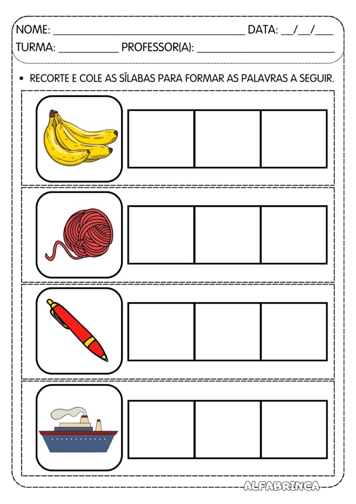 Atividades Na Ne Ni No Nu - Família silábica letra N para imprimir