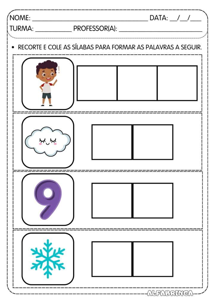 Atividades Na Ne Ni No Nu - Família silábica letra N para imprimir