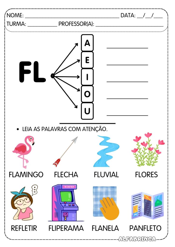 Atividades com Sílabas Complexas FL prontas para imprimir