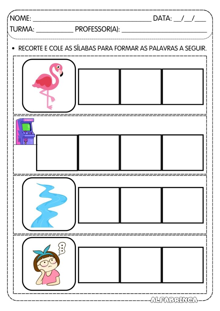 Atividades com Sílabas Complexas FL prontas para imprimir