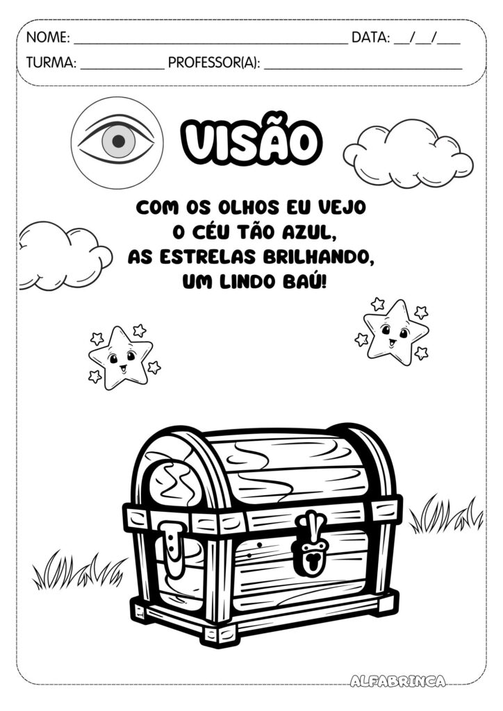 Cinco sentidos - Atividades para imprimir