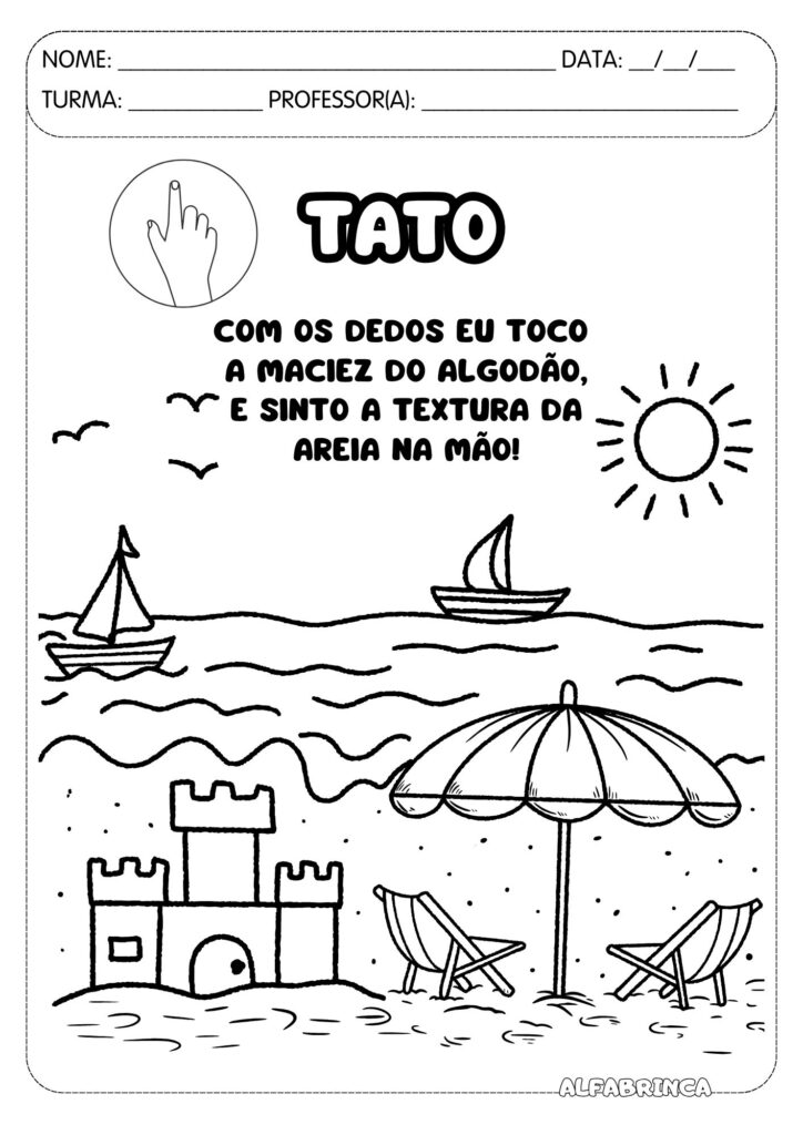 Cinco sentidos - Atividades para imprimir