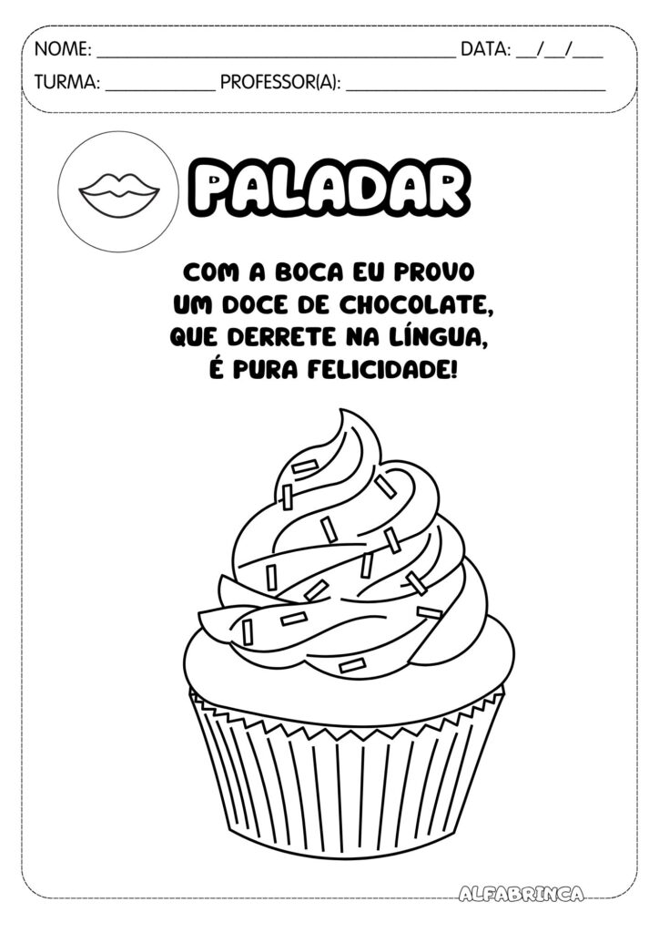 Cinco sentidos - Atividades para imprimir