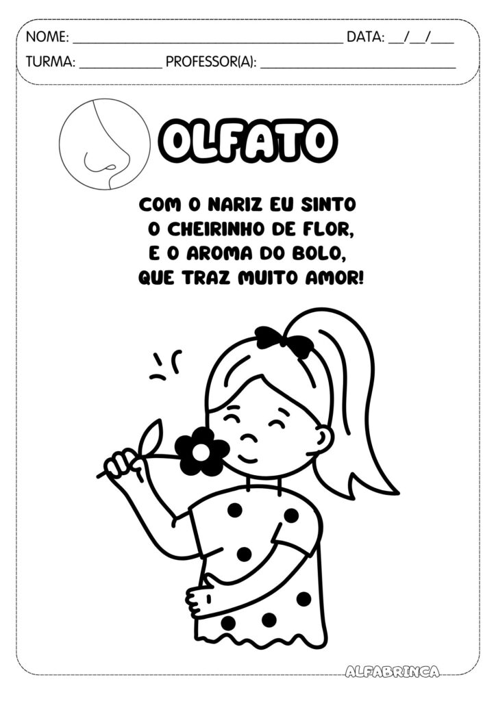 Cinco sentidos - Atividades para imprimir