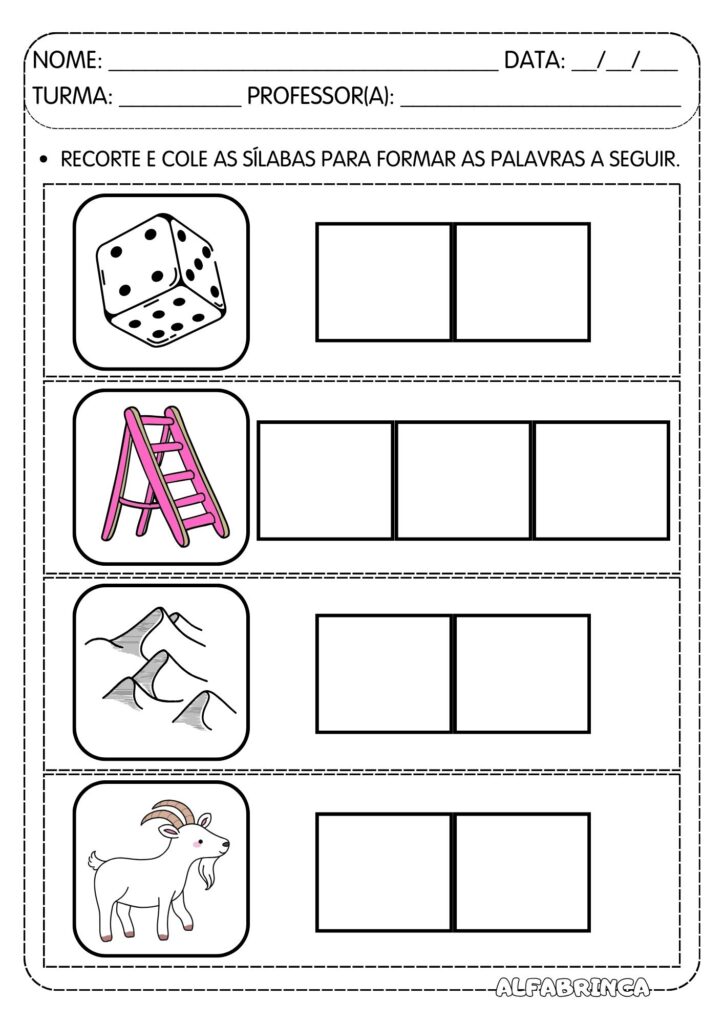 Atividades com a família silábica da letra D – Alfabetização divertida