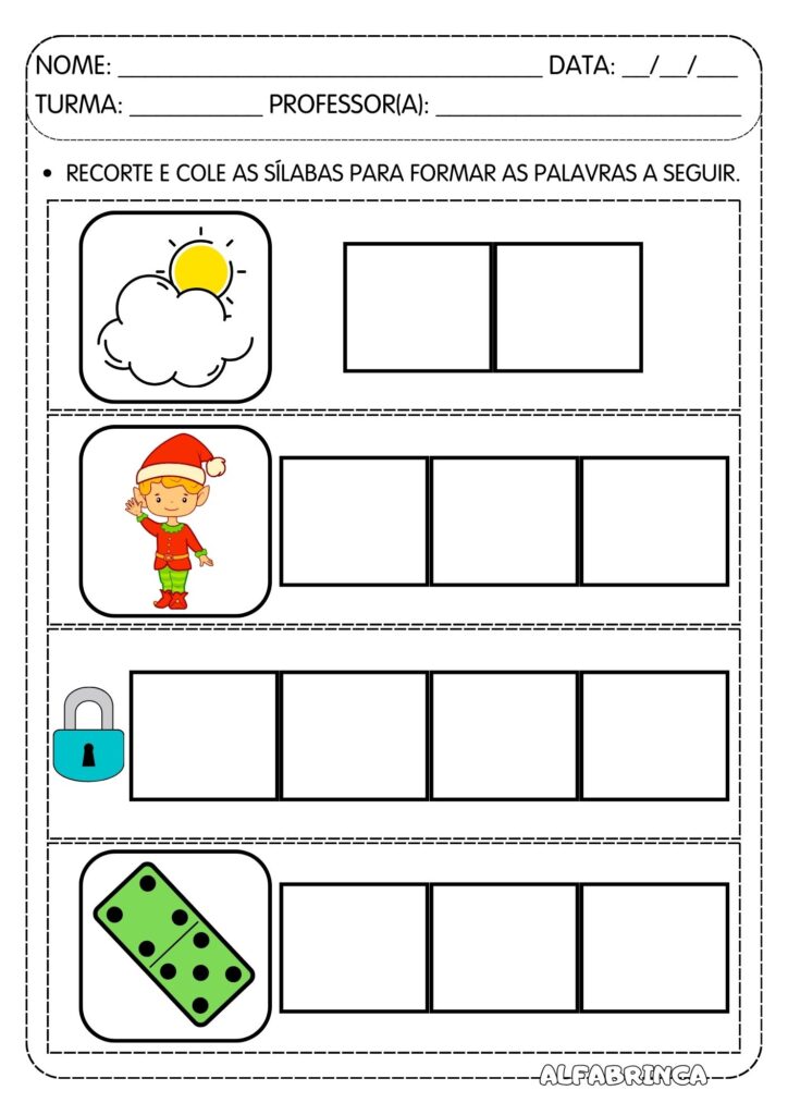 Atividades com a família silábica da letra D – Alfabetização divertida