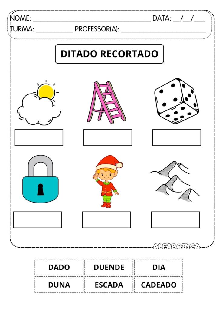 Atividades com a família silábica da letra D – Alfabetização divertida