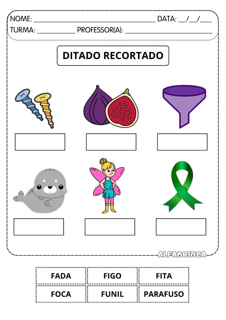 Atividades para trabalhar sílabas simples: FA FE FI FO FU - Prontas para imprimir