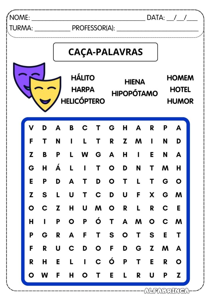 Ha He Hi Ho Hu - Atividades para imprimir