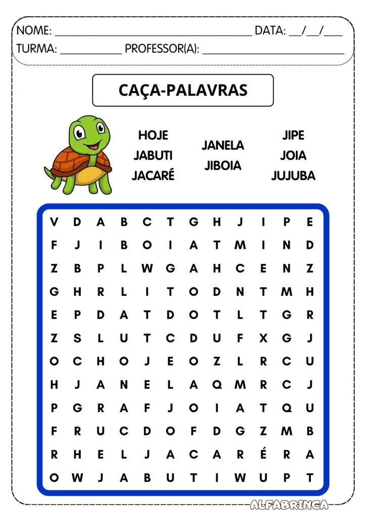 ja je ji jo ju - atividades para imprimir