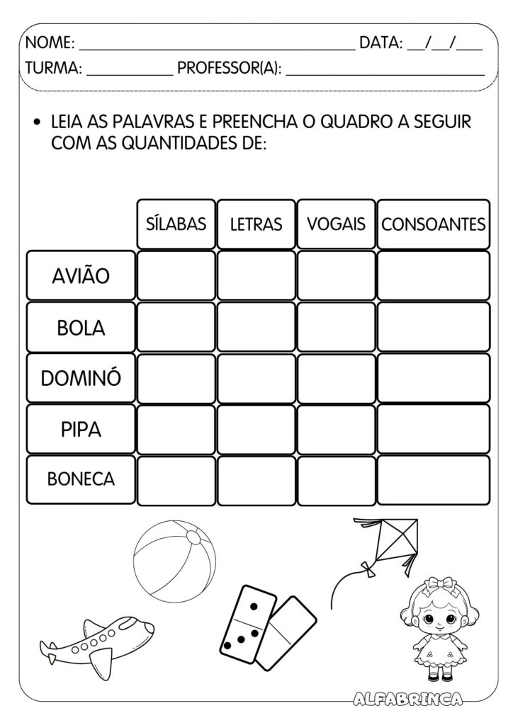 Dia das Crianças - Sequência didática para imprimir