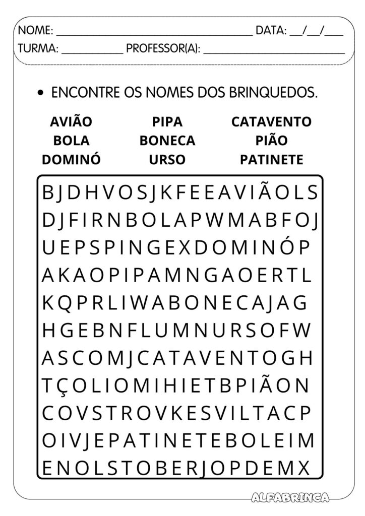 Dia das Crianças - Sequência didática para imprimir