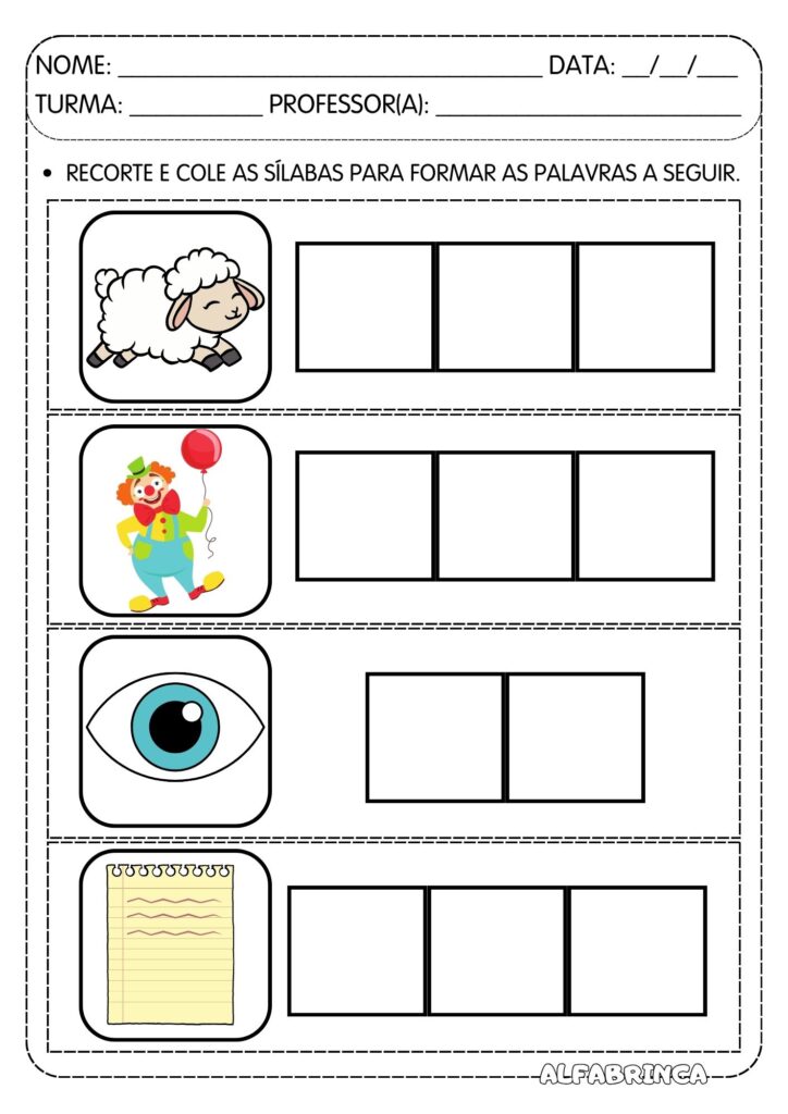 Atividades Lha Lhe Lhi Lho Lhu - Sílabas complexas para imprimir