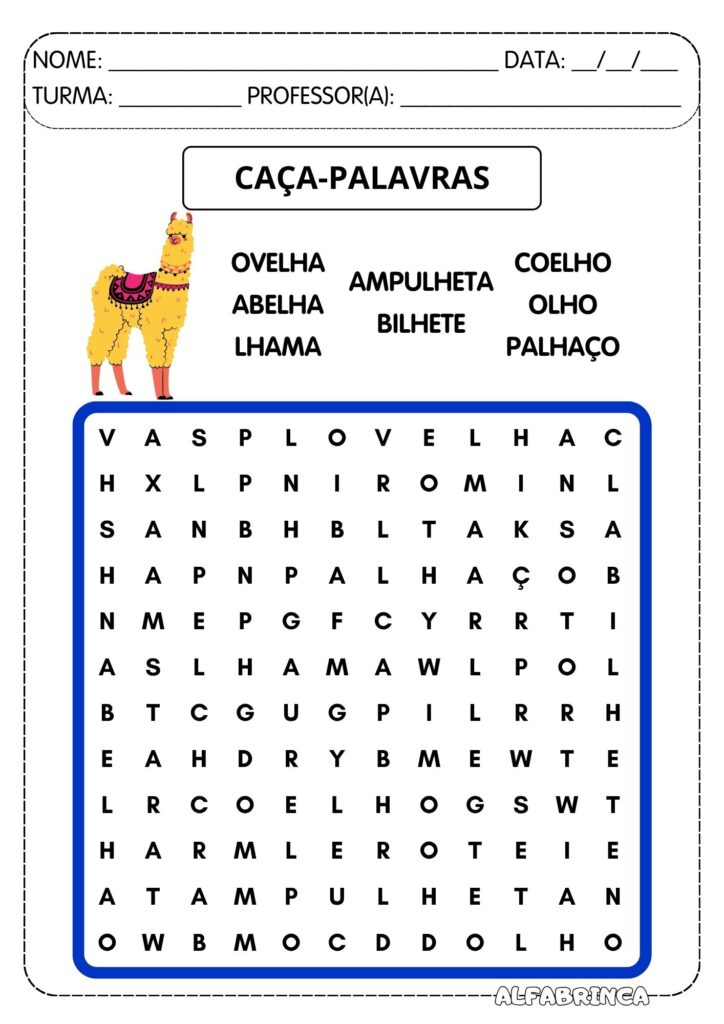 Atividades Lha Lhe Lhi Lho Lhu - Sílabas complexas para imprimir